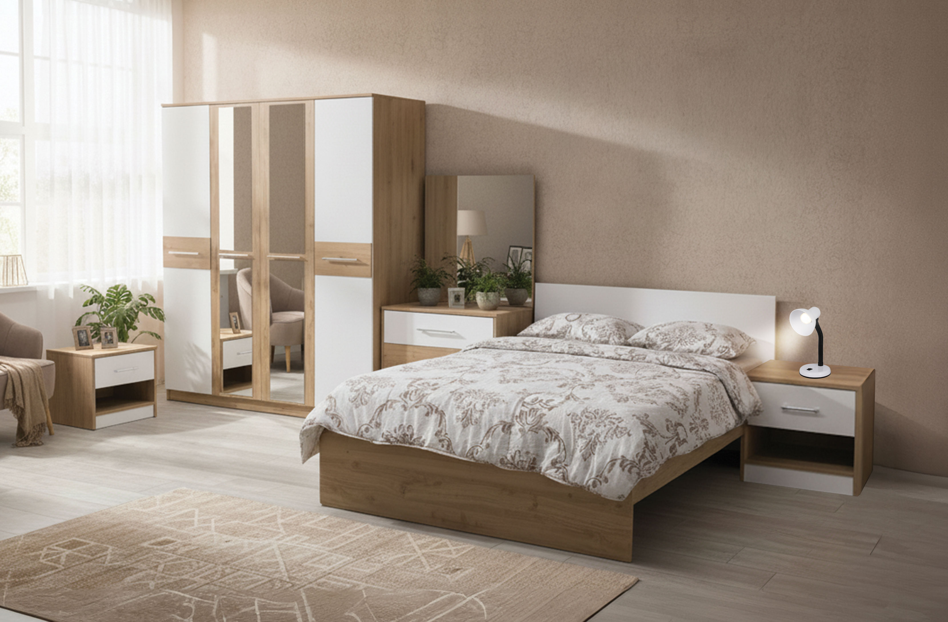 Alpino Clock Bedroom Set 5 Pieces 