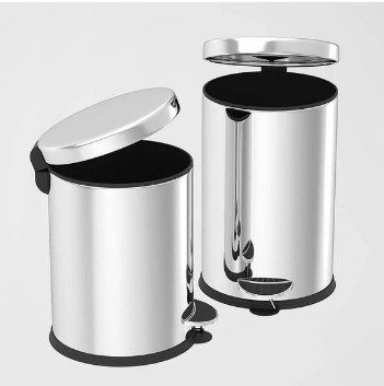 Vinoks Trash Bin 5 Ltr; Chrome - 410400