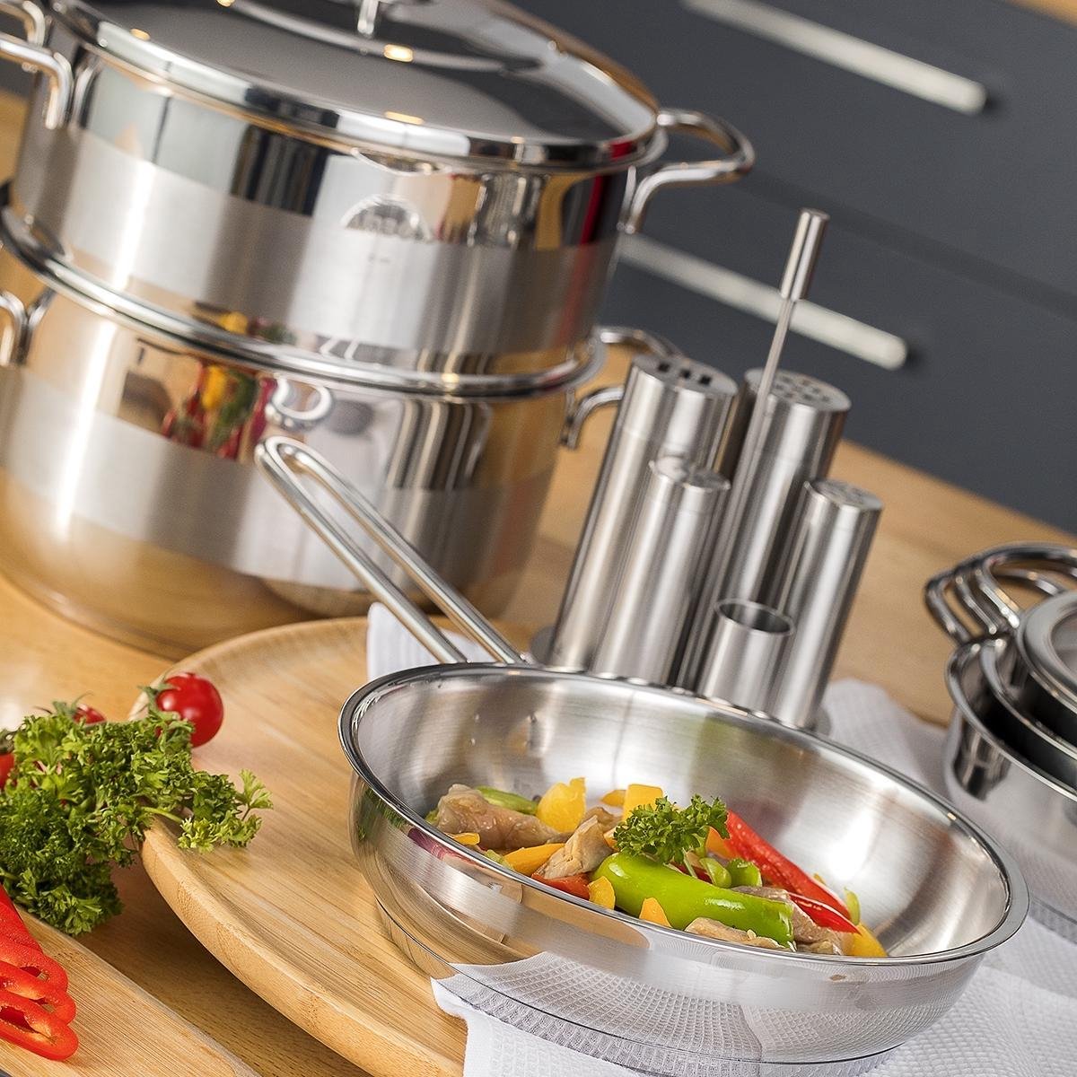 Amboss Saphire Steel Frying Pan With Glass Lid 20 Cm - Sap- 4769