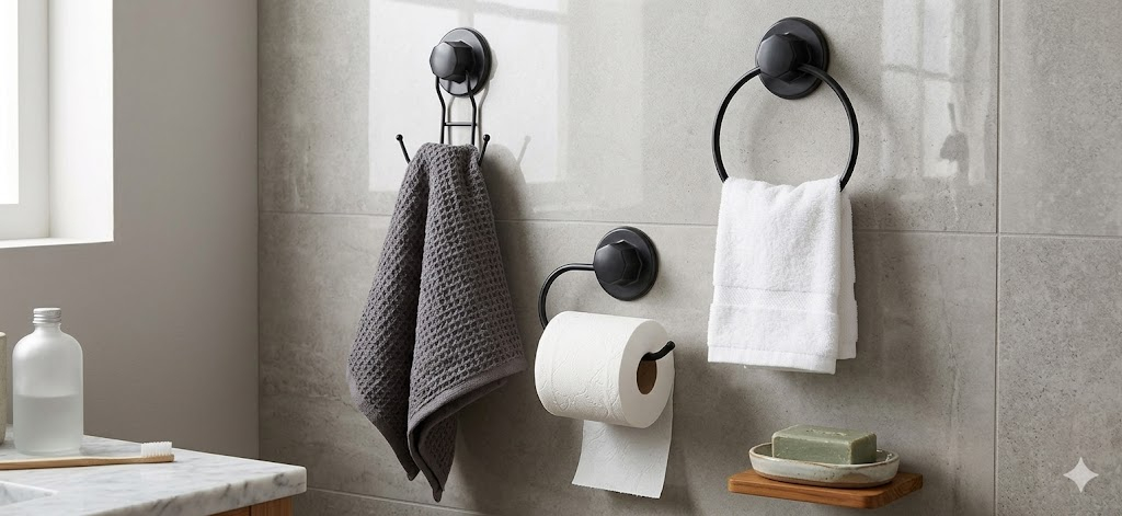 Suntel 3-Piece Bathroom Accessory Set ; Black - SV246-B