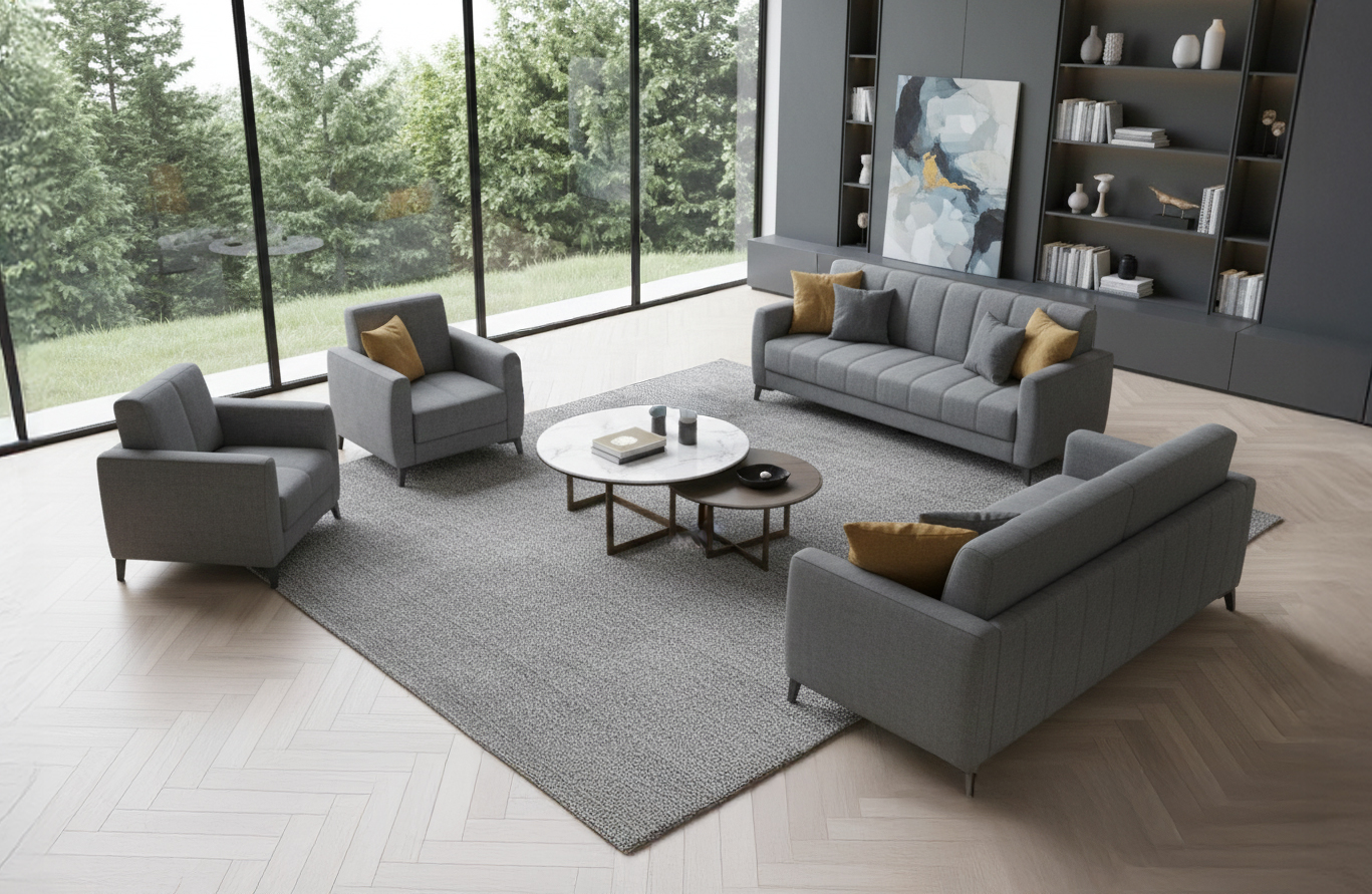 Gulemre Sofa Set For 8 People; Gray