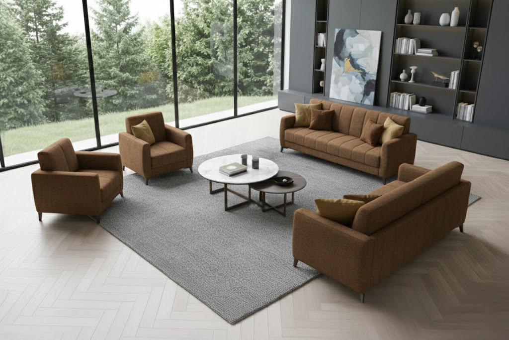 Gulemre Sofa Set For 8 People; Brown
