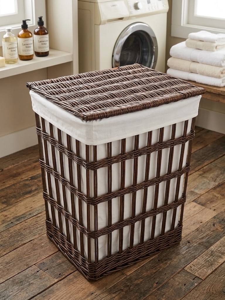 Rectangular Willow Laundry Basket ; Large Size 47x36x56cm - WP25-2