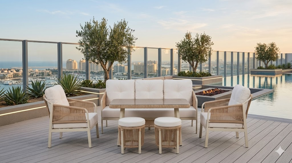 Imge Seating Set (3+1+1 + Table) ; Cream image 1