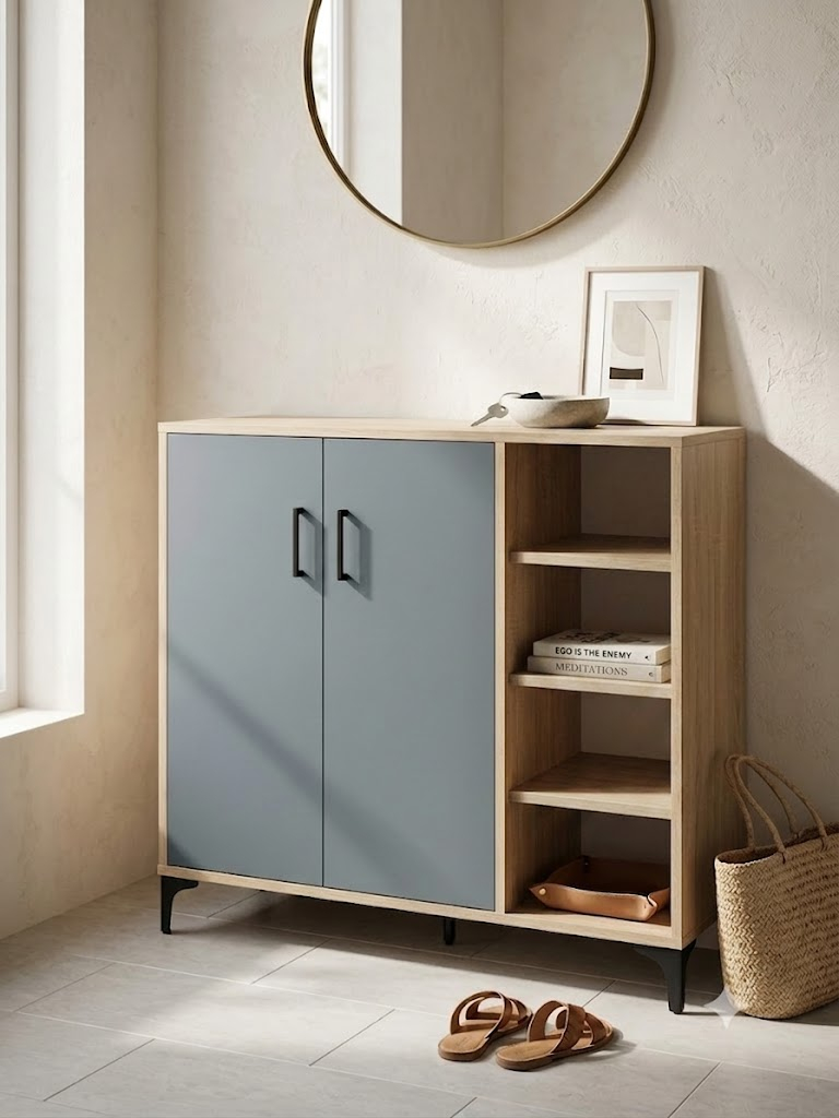 2-Door Shoe Cabinet with Shelves (D-02)