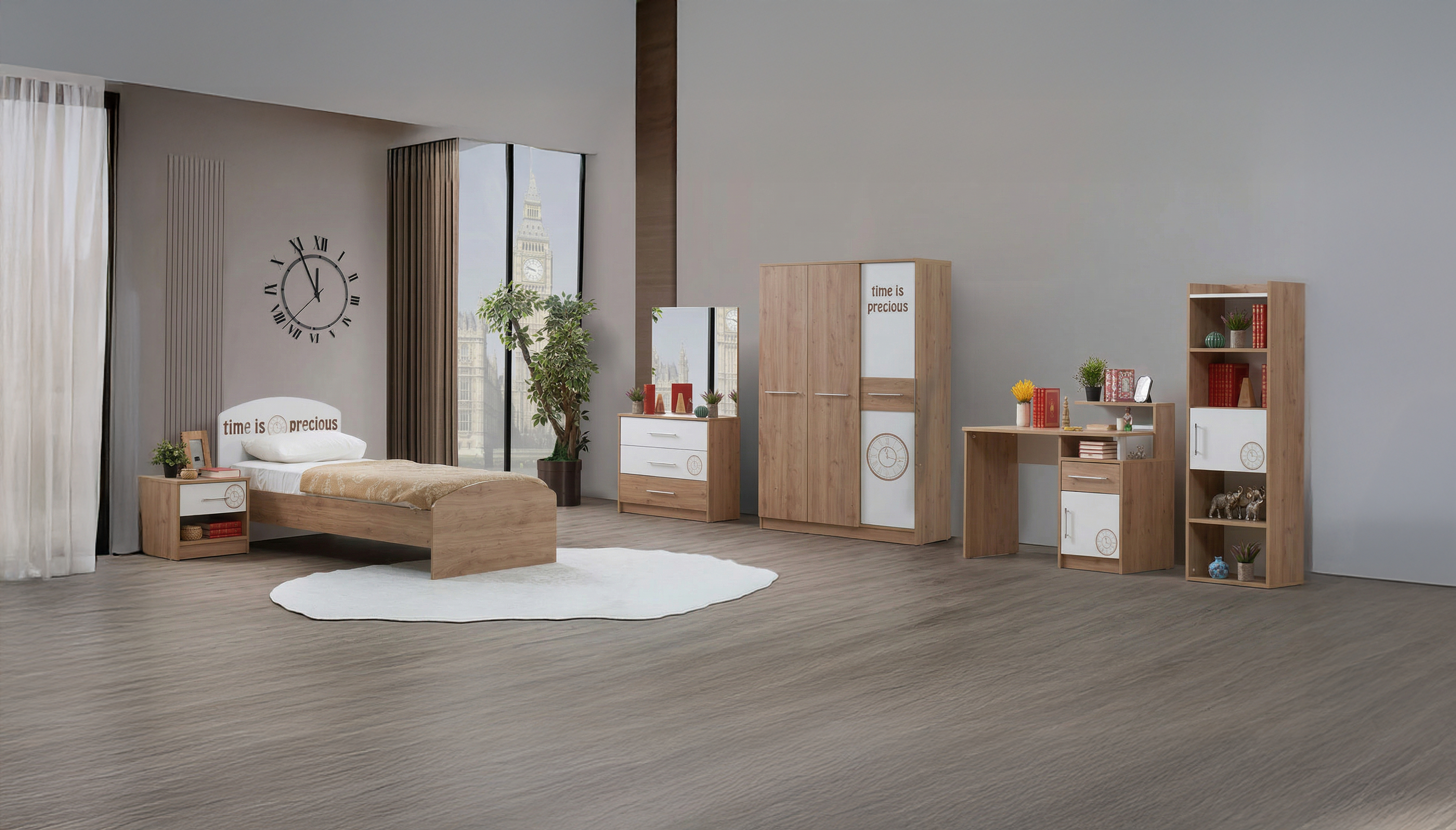 Alpino Time Youth Bedroom Set 6 Pieces 100x200cm ; Cadiz image 1