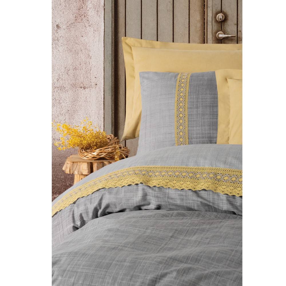 أسیر کوتون بوکس مجموعة غطاء لحاف هازیل نفرين لون خردل