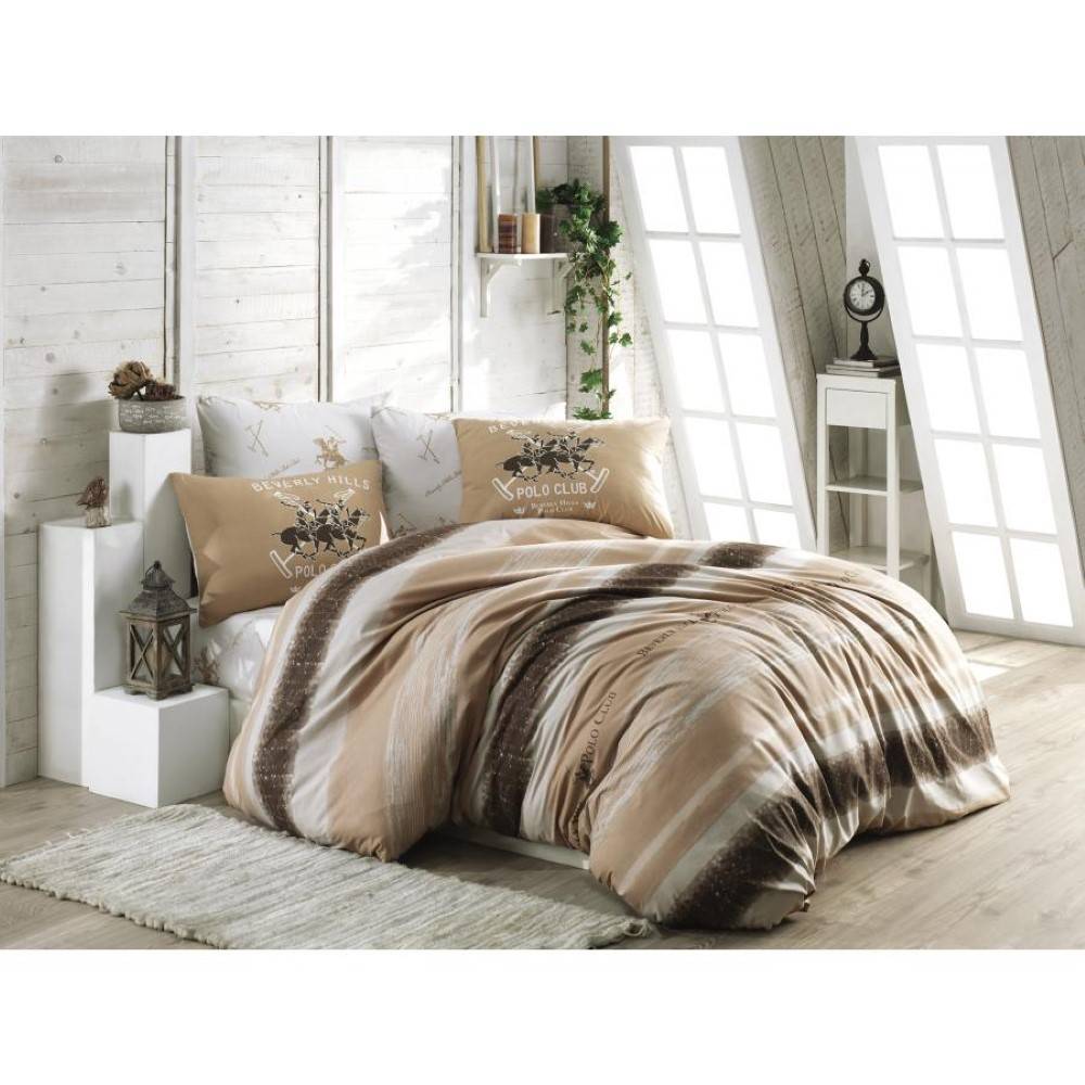 طقم غطاء لحاف مفرد من رانفورس كريم سلمون بني 160*220 سم