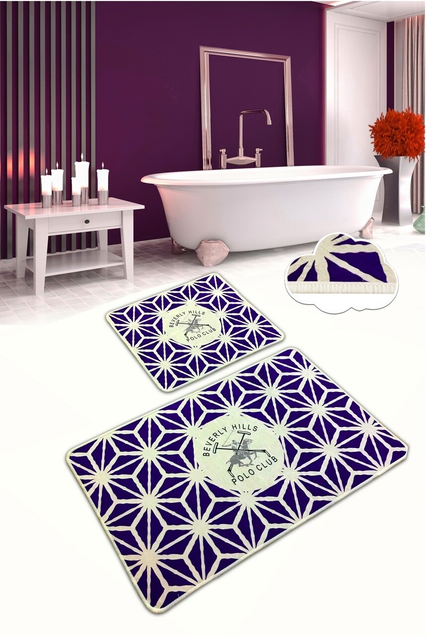 Asir 2-Pieces Acrylic Bathmat Set; Pink - 587BHP2108