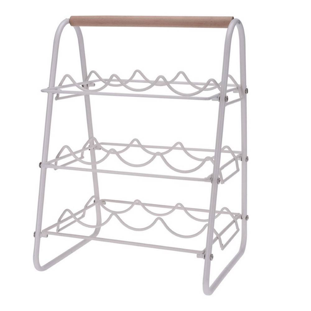 Koopman Metal Vine Rack For 9 Bottles White
