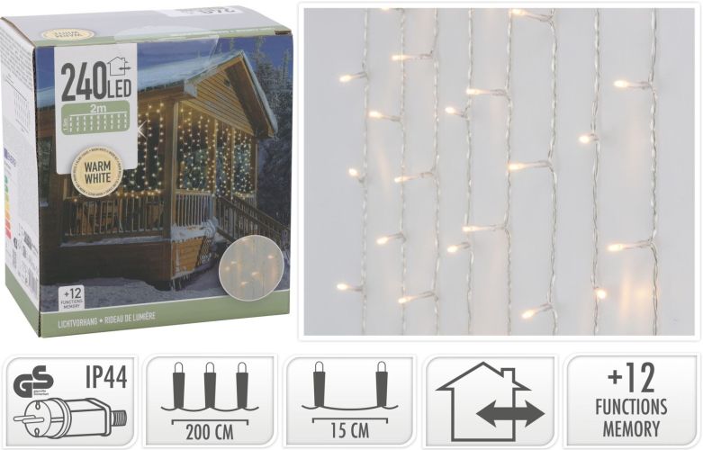 شريط إضاءة ليد على شكل ستارة، 240 ليد - AX8405800