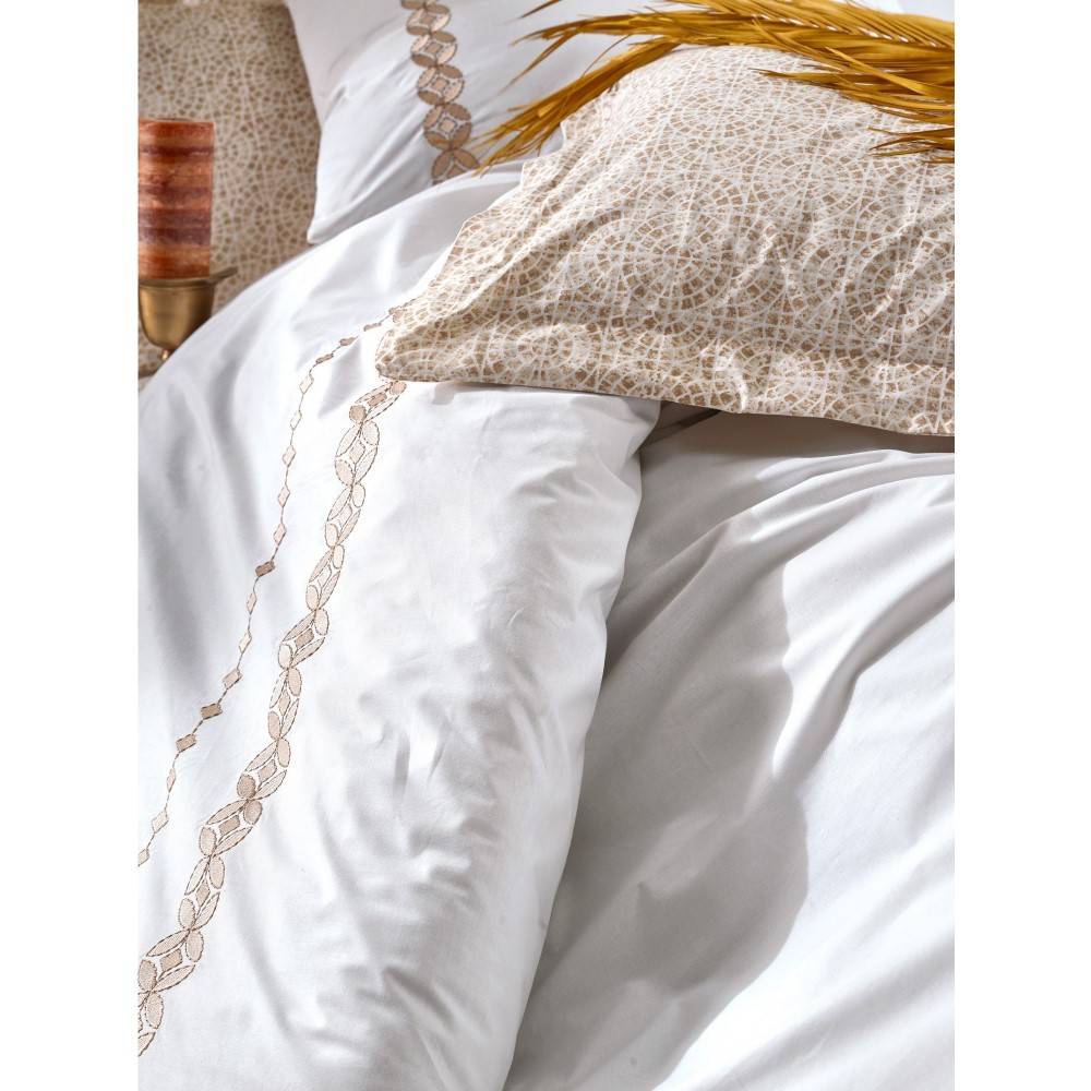 Cottonbox Ines - Beige Ranforce Double Quilt Cover Set 200*220CM