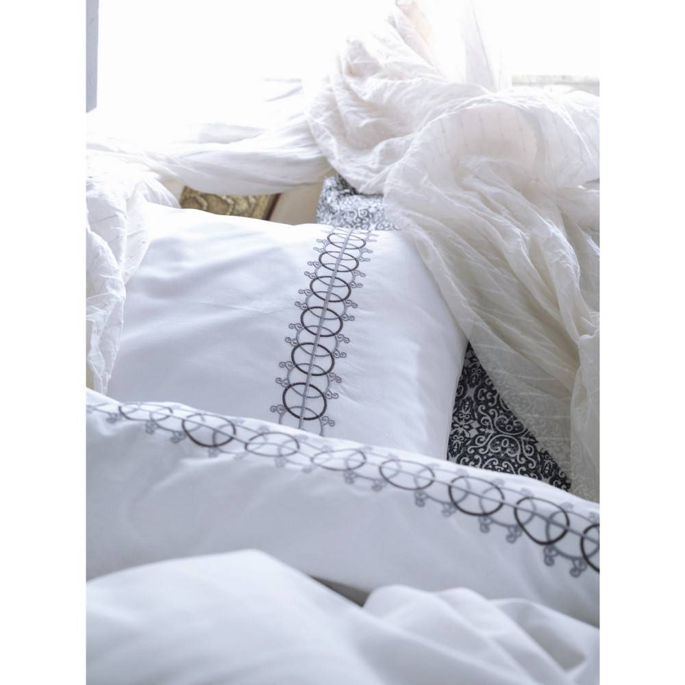 Cottonbox Paola - Grey Ranforce Double Quilt Cover Set 200*220CM