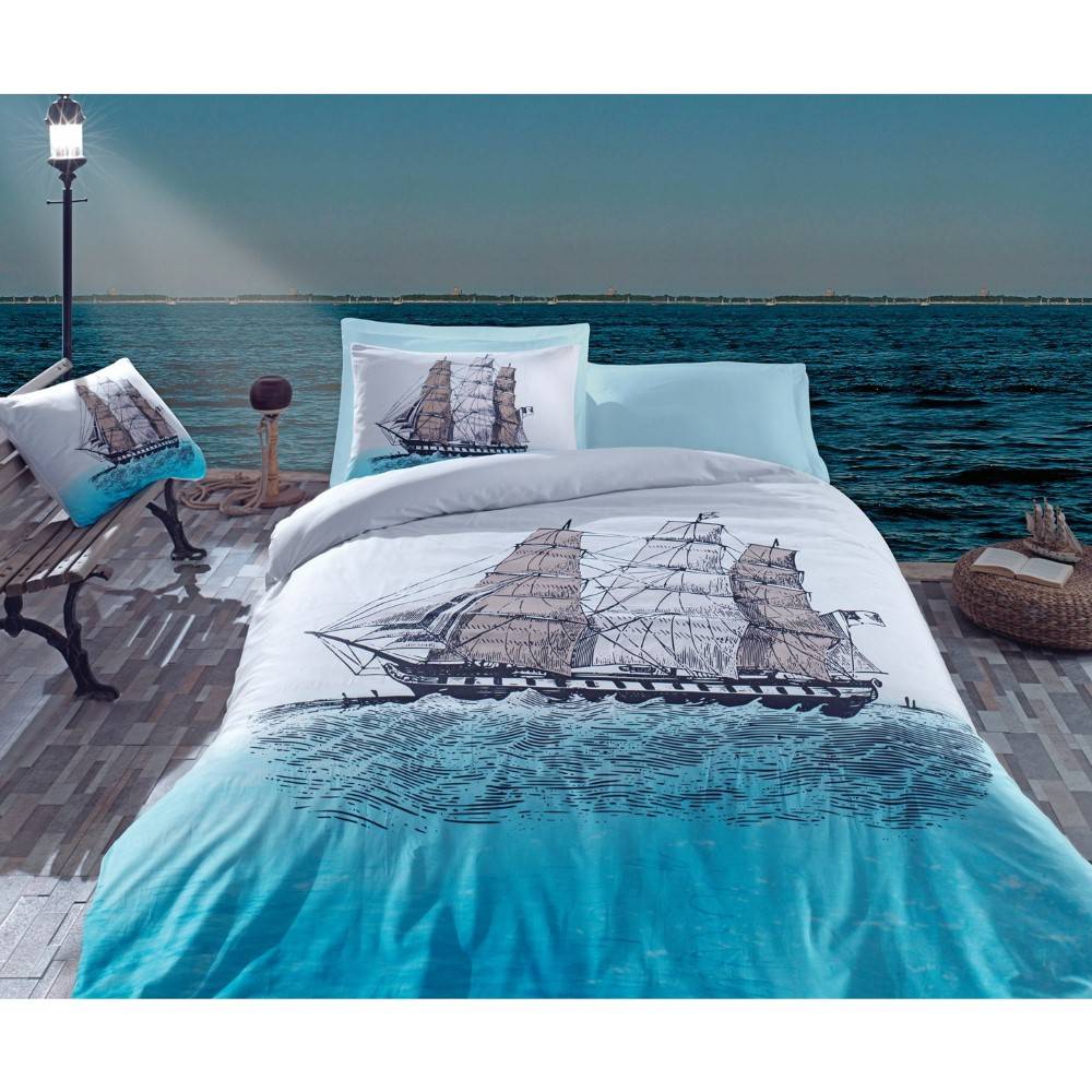 Cottonbox Ship - Blue Ranforce Single Quilt Cover Set 160*220CM