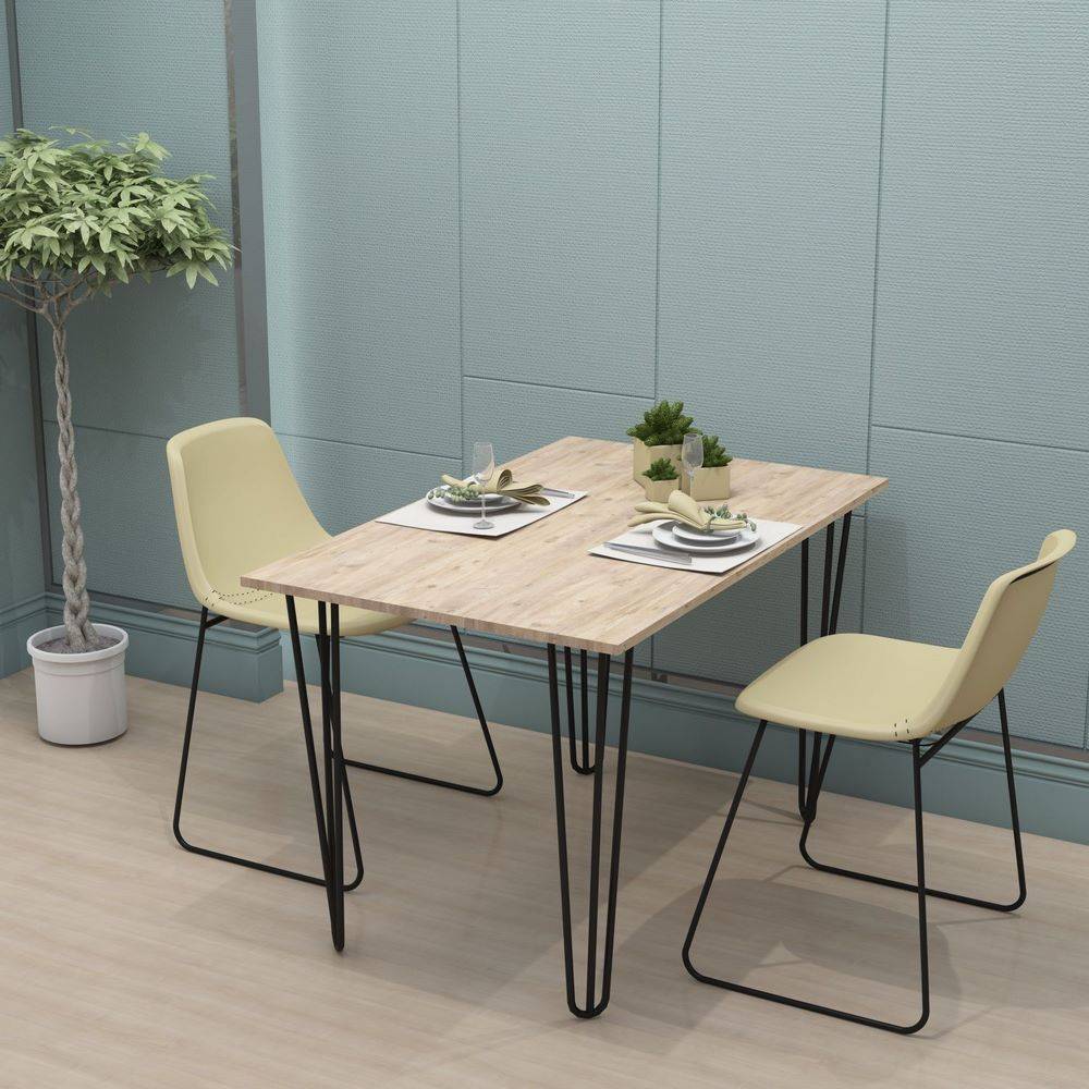 Ssb Dining table with metal legs 140*80*74 cm - Atlantic Pine
