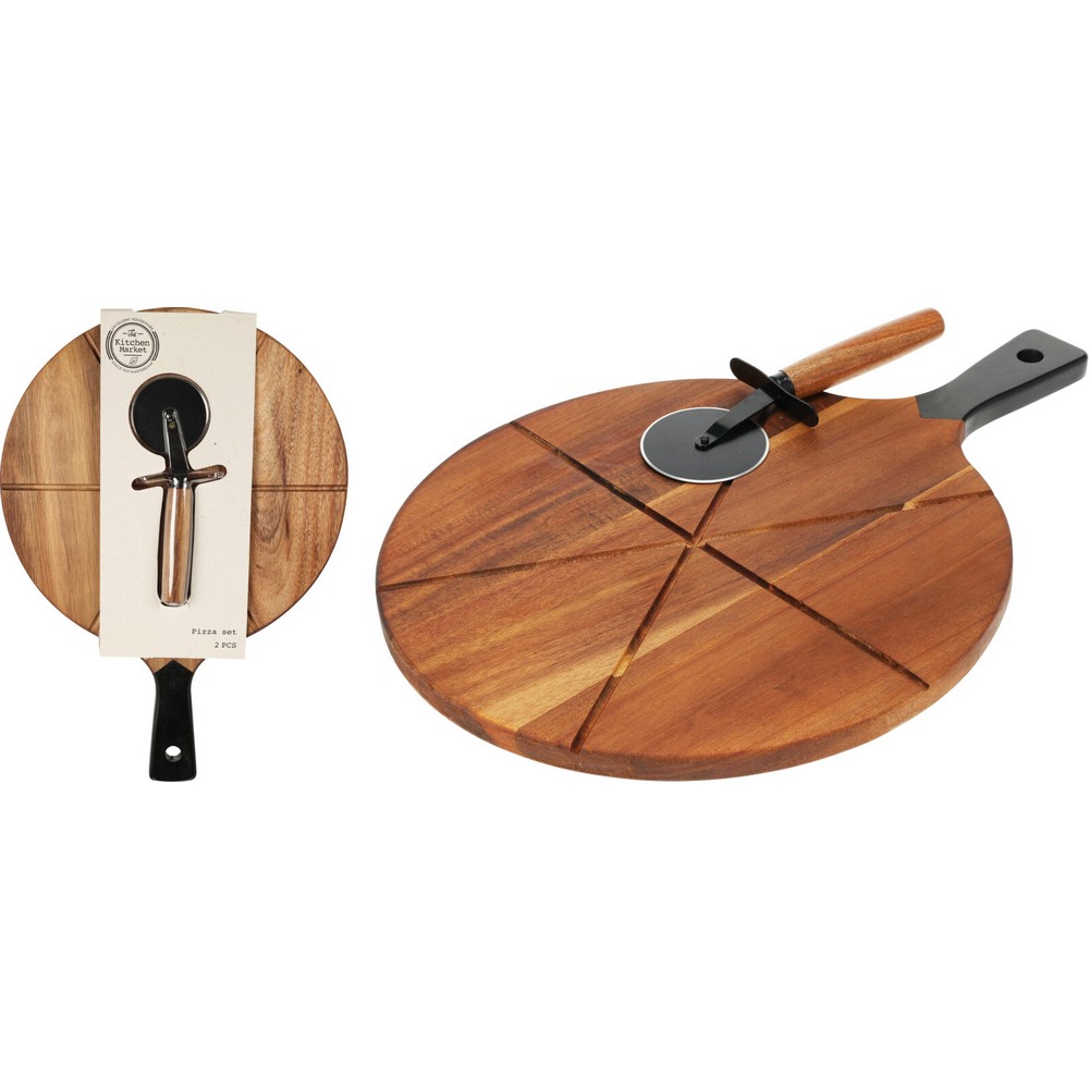 Koopman Pizza Cuttingboard Set Acacia