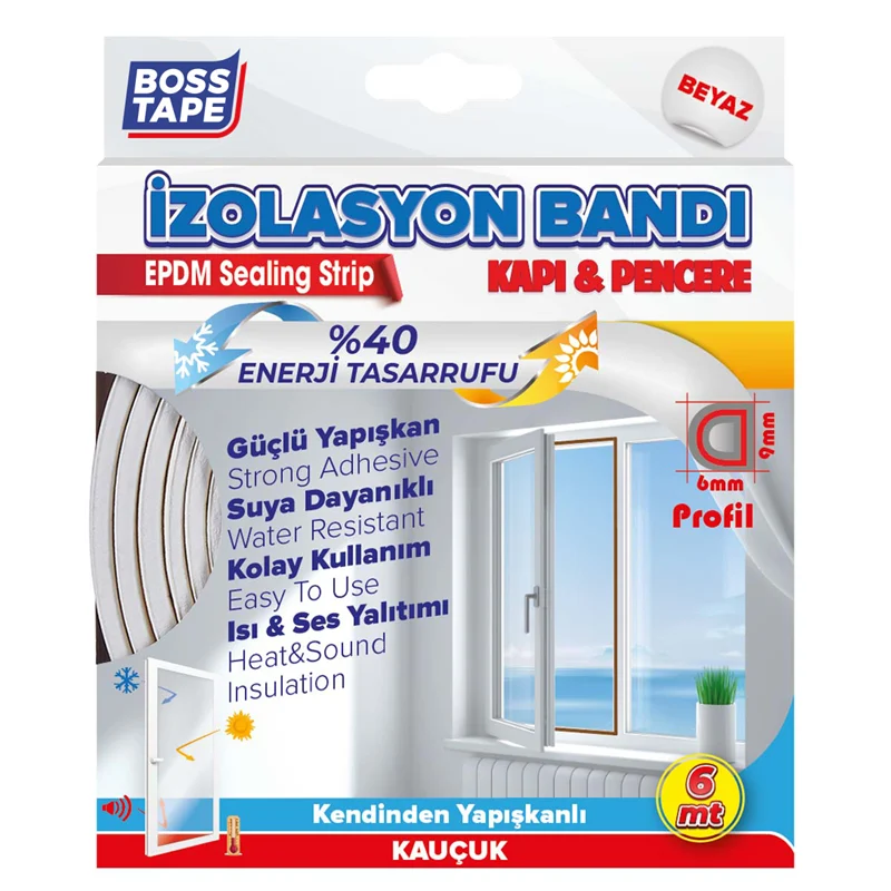 Ulus Bant Door & Window EPDM D-Profile Insulation Tape 9mm*6m; White