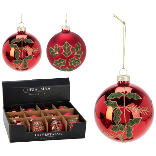 Koopman Xmas Hang Deco 8 Cm; Red - ABR221010