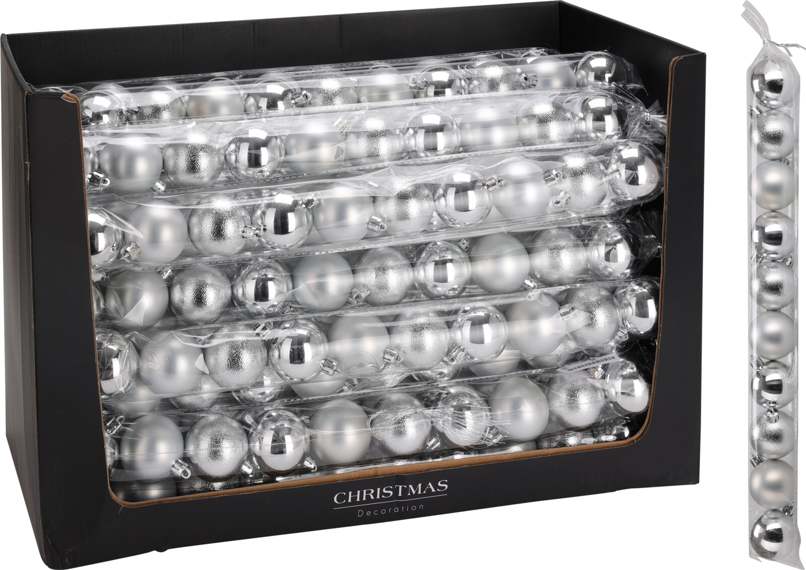 Koopman Xmas Hang Deco Set 10*50 Mm; Silver - CAR100010