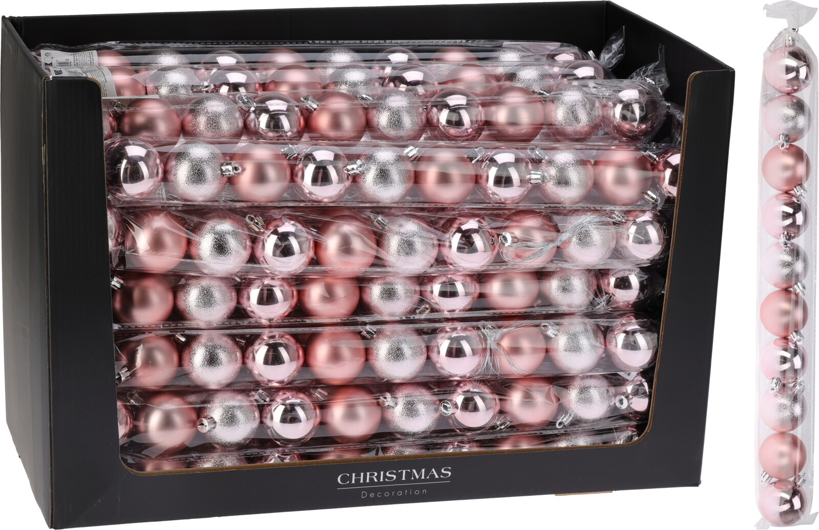 طقم زينة عيد الميلاد 10*50 مم، وردي - CAR100030