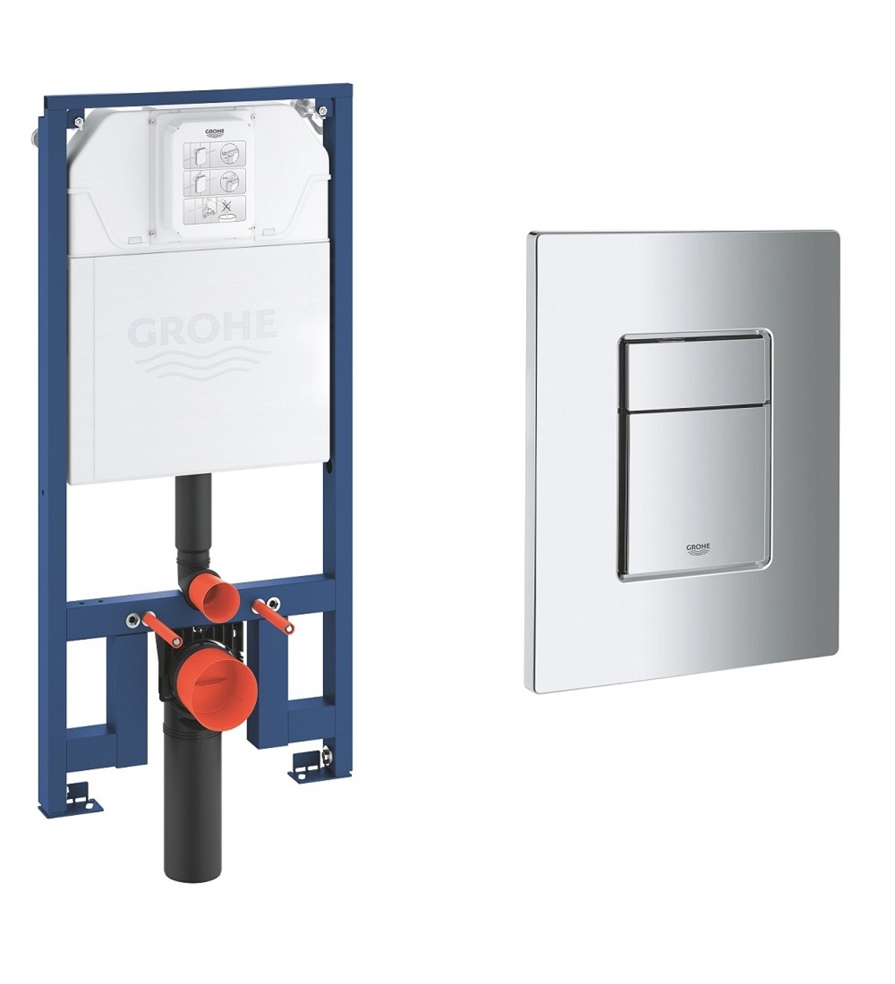 خزان مياه مخفي مثبت على الحائط 39165000 + زر تدفق میاه 38732000