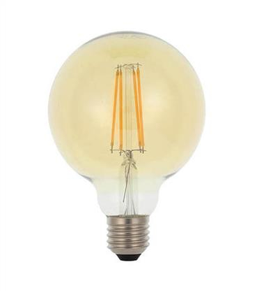 G125 E27 Rustic LED Globe Bulb 8W ; Warm Amber (2500K) - 1513551